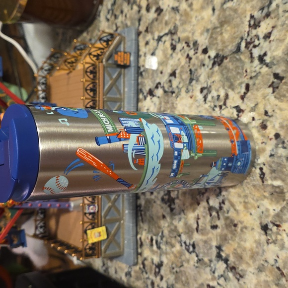 Starbucks Chicago Travel Mug with Blue and Orange Design *Read Description) - Picture 2 of 8